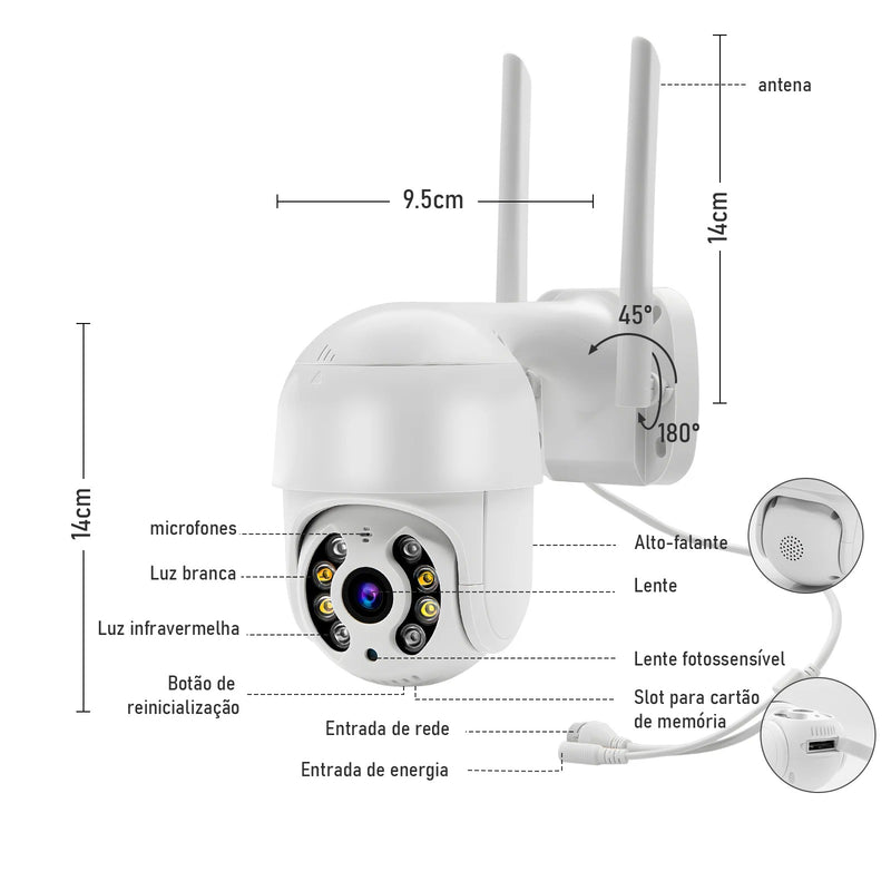 Smart cameras vigilância wifi，camera de segurança，monitor，camera wifi 360 inteligente，para todo Brasil，Bluetooth